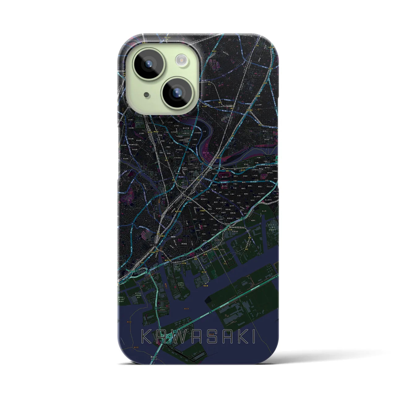【川崎(神奈川県)】地図柄iPhoneケース(バックカバータイプ)