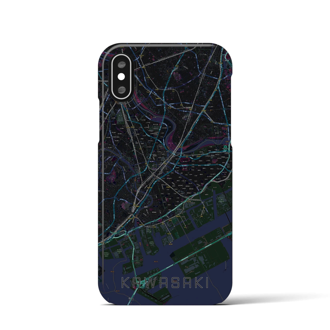 【川崎(神奈川県)】地図柄iPhoneケース(バックカバータイプ)