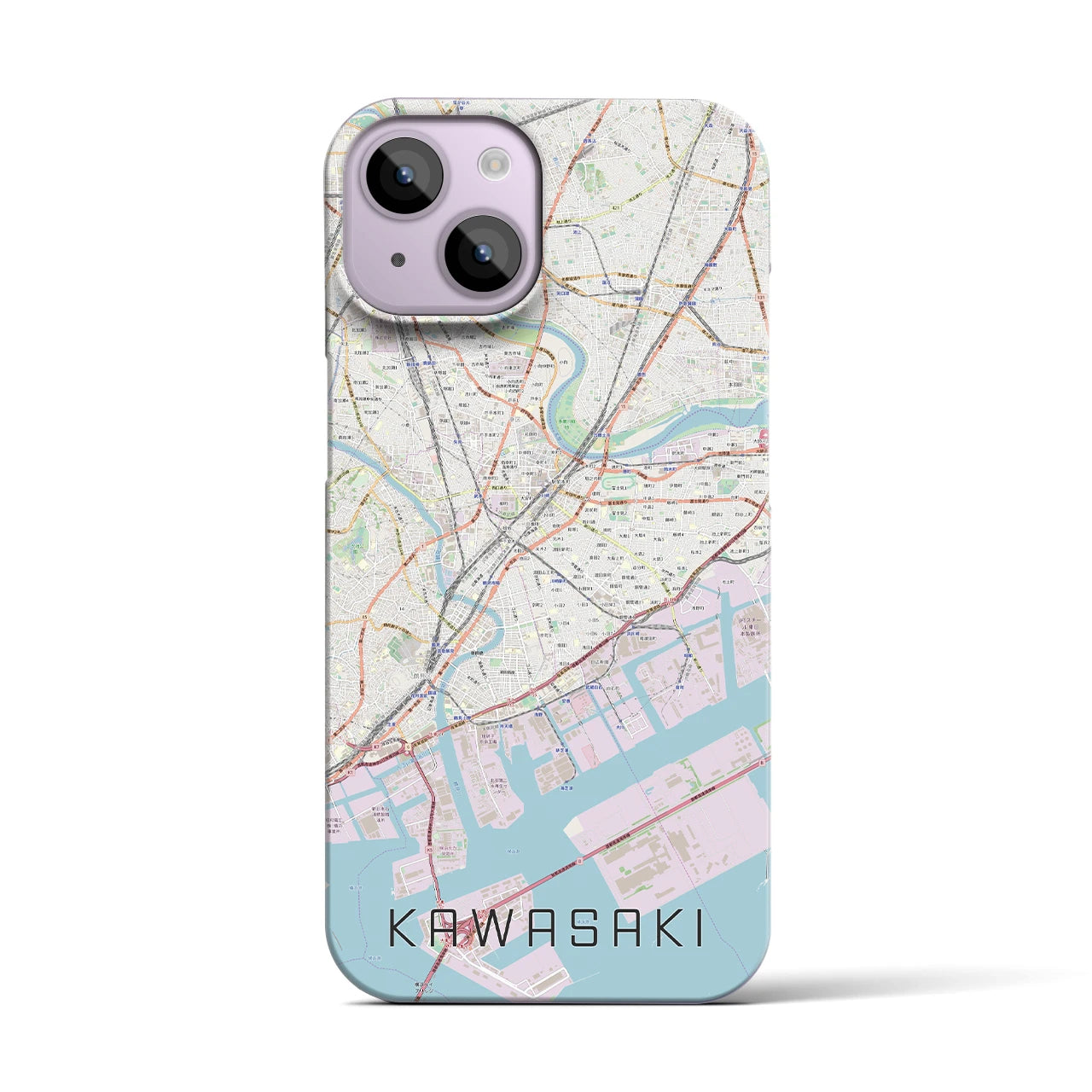 【川崎(神奈川県)】地図柄iPhoneケース(バックカバータイプ)