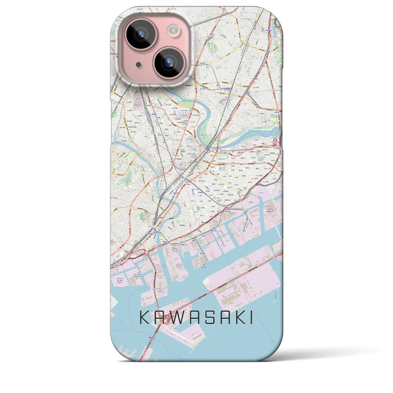 【川崎(神奈川県)】地図柄iPhoneケース(バックカバータイプ)