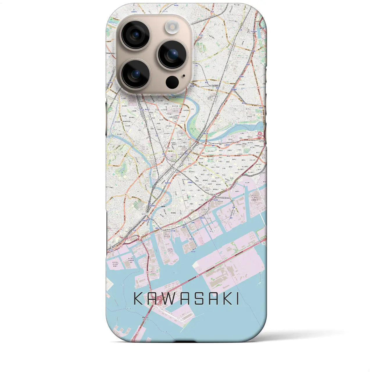 【川崎(神奈川県)】地図柄iPhoneケース(バックカバータイプ)