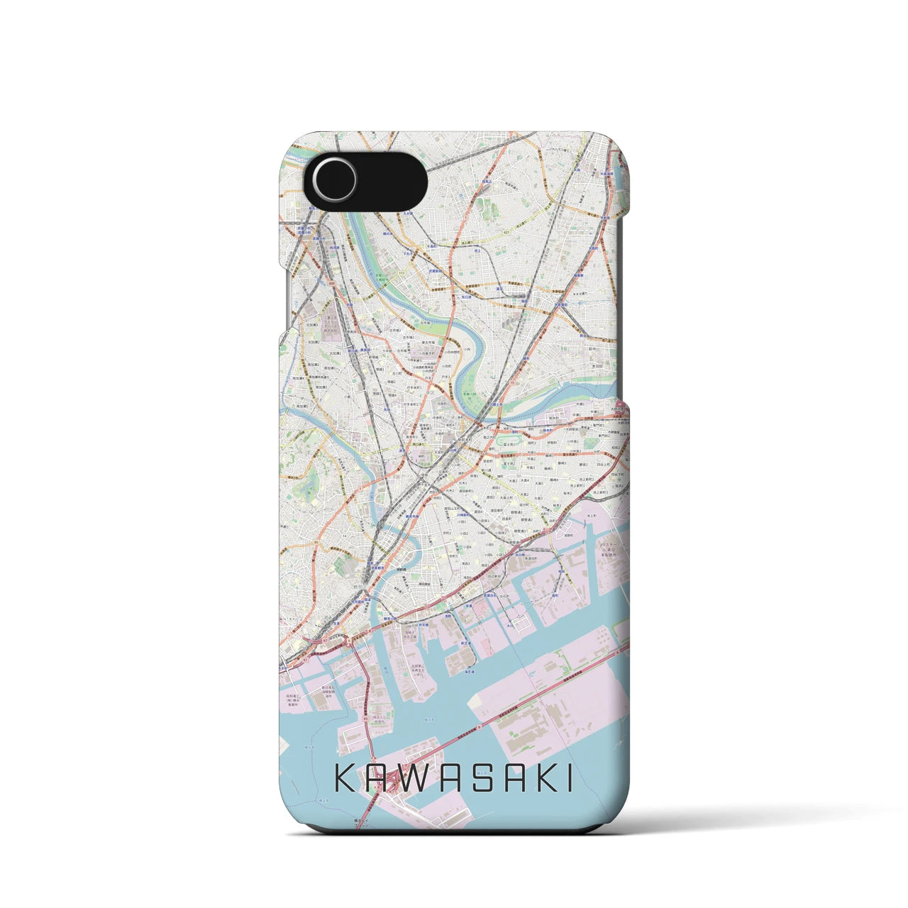 【川崎(神奈川県)】地図柄iPhoneケース(バックカバータイプ)
