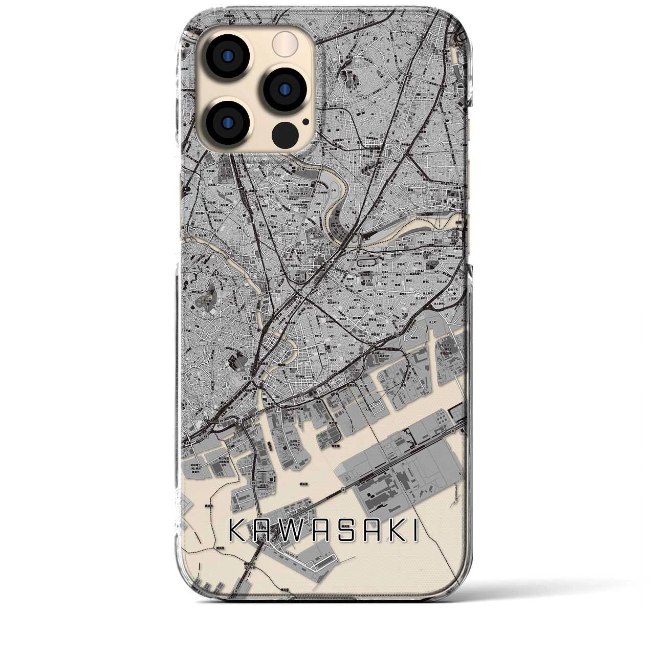 【川崎(神奈川県)】地図柄iPhoneケース(クリアタイプ)