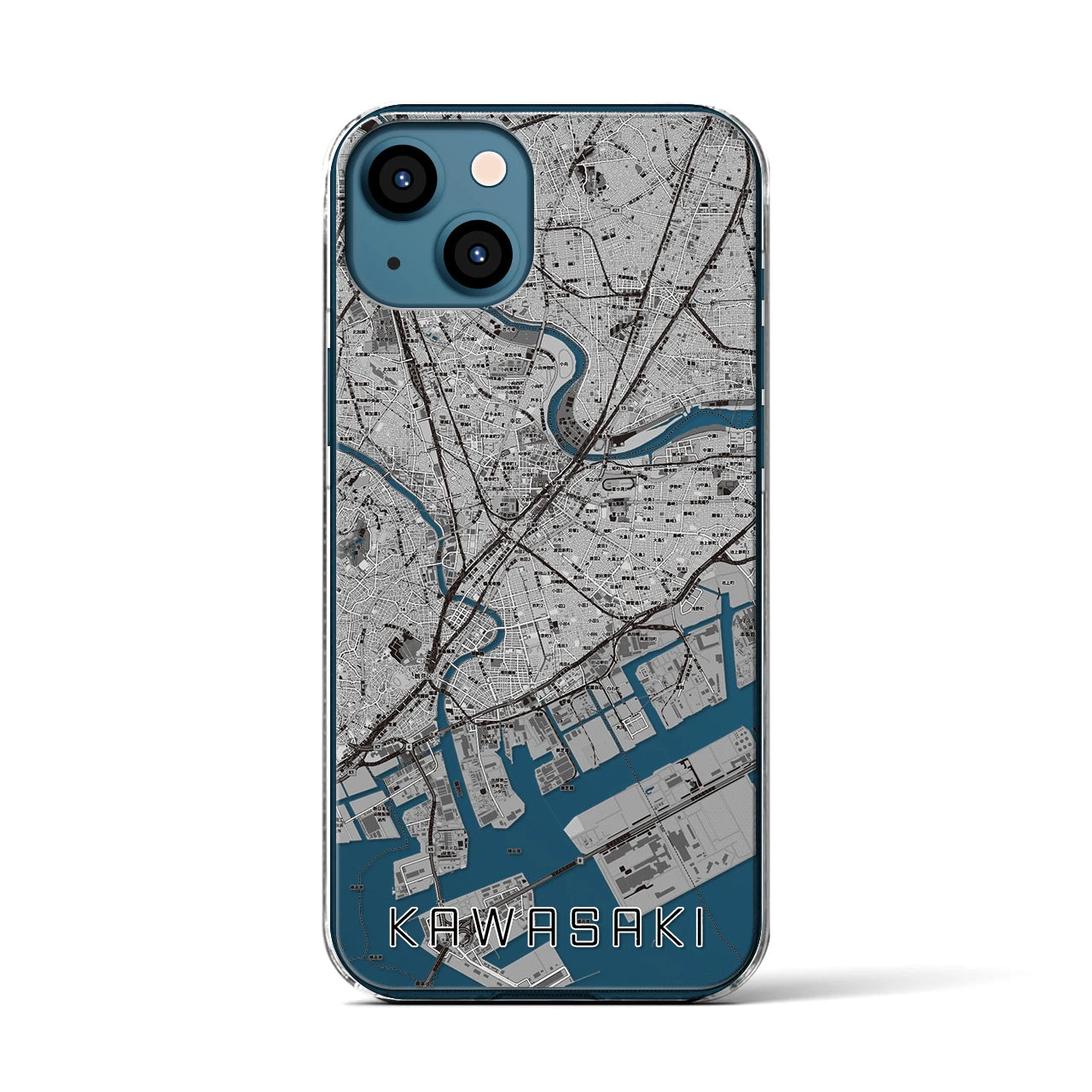 【川崎(神奈川県)】地図柄iPhoneケース(クリアタイプ)