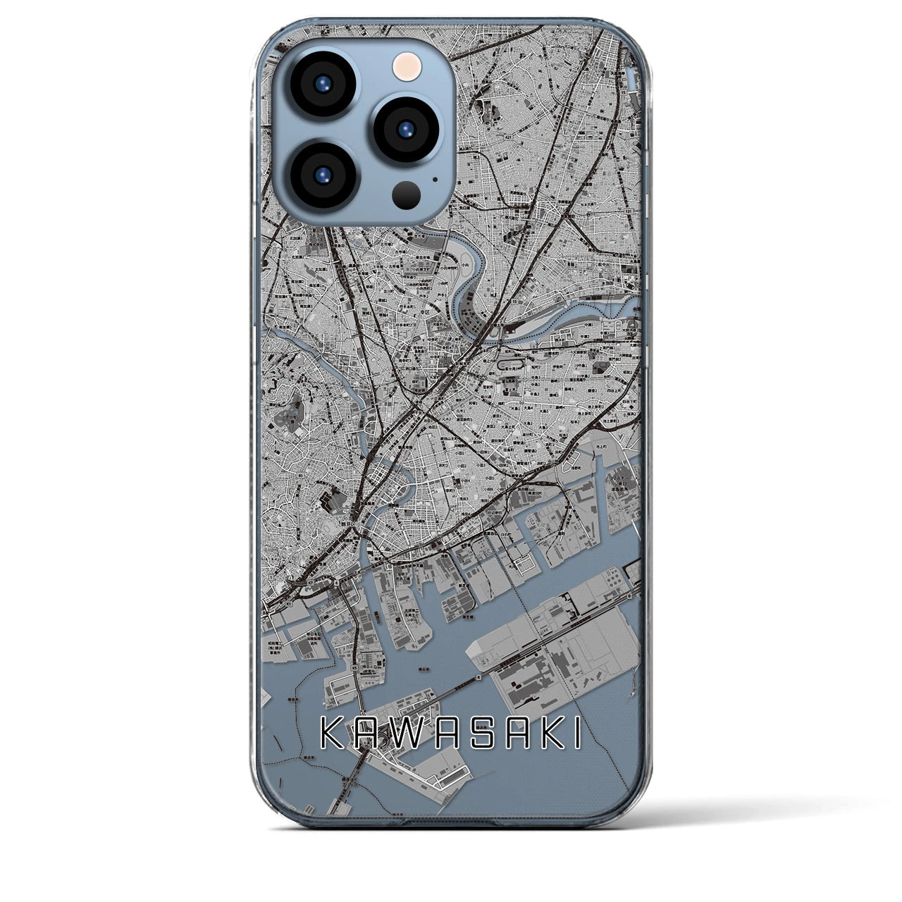 【川崎(神奈川県)】地図柄iPhoneケース(クリアタイプ)