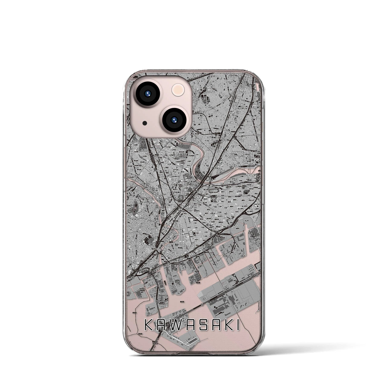 【川崎(神奈川県)】地図柄iPhoneケース(クリアタイプ)
