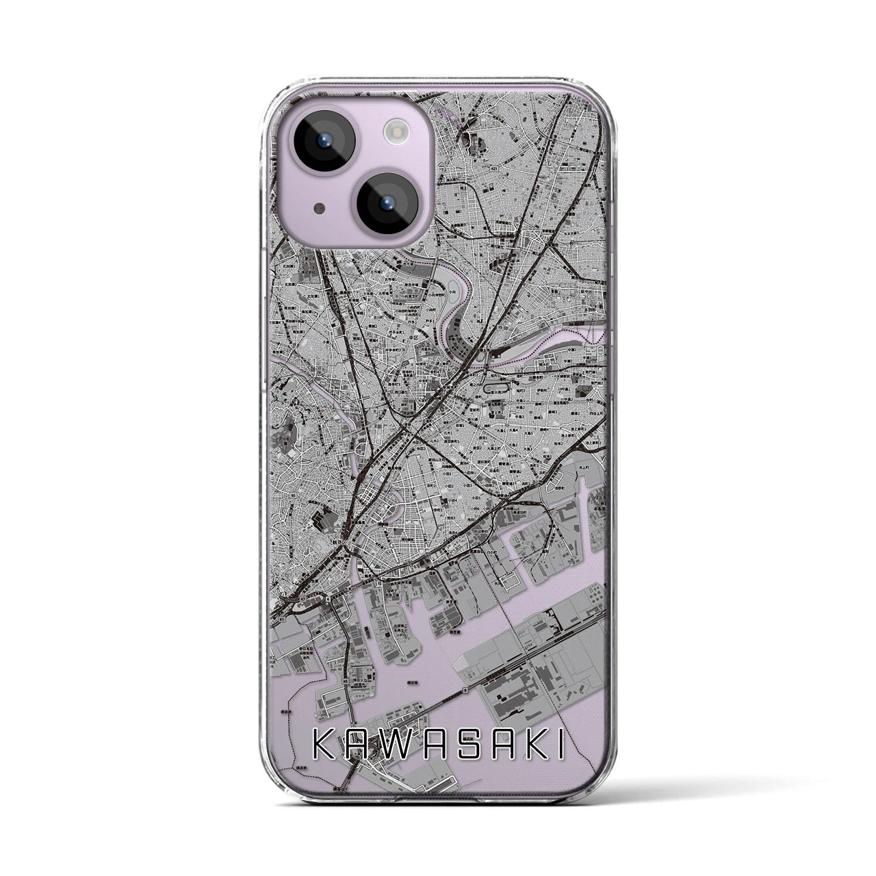 【川崎(神奈川県)】地図柄iPhoneケース(クリアタイプ)