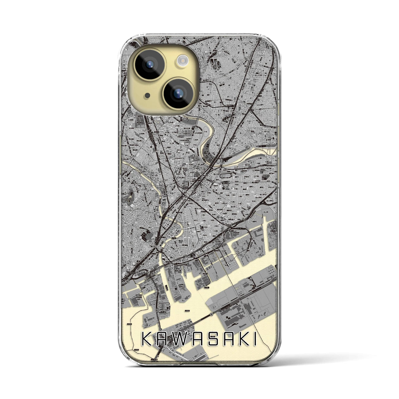 【川崎(神奈川県)】地図柄iPhoneケース(クリアタイプ)
