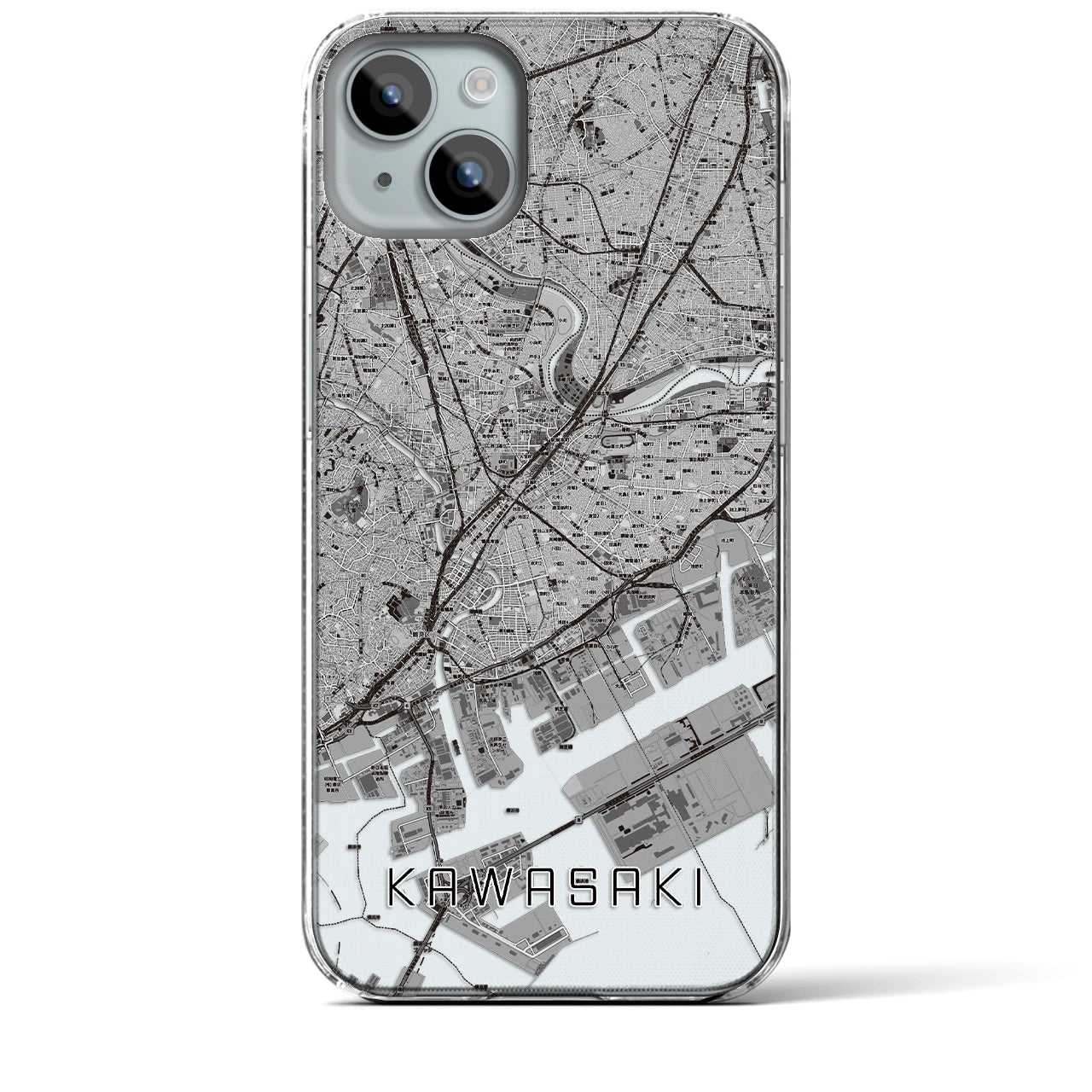【川崎(神奈川県)】地図柄iPhoneケース(クリアタイプ)