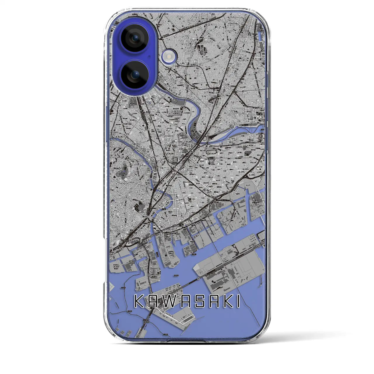【川崎(神奈川県)】地図柄iPhoneケース(クリアタイプ)