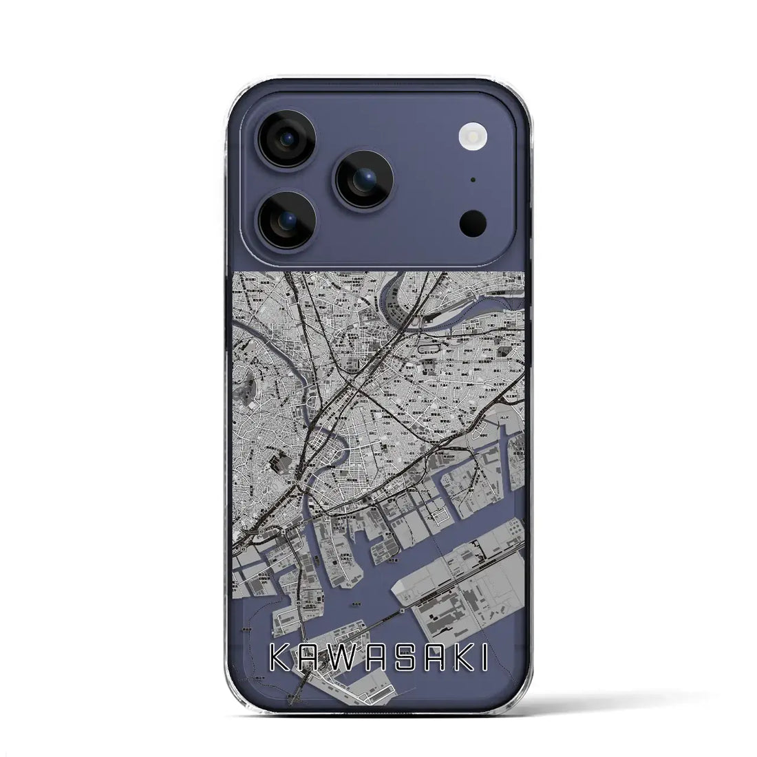 【川崎(神奈川県)】地図柄iPhoneケース(クリアタイプ)
