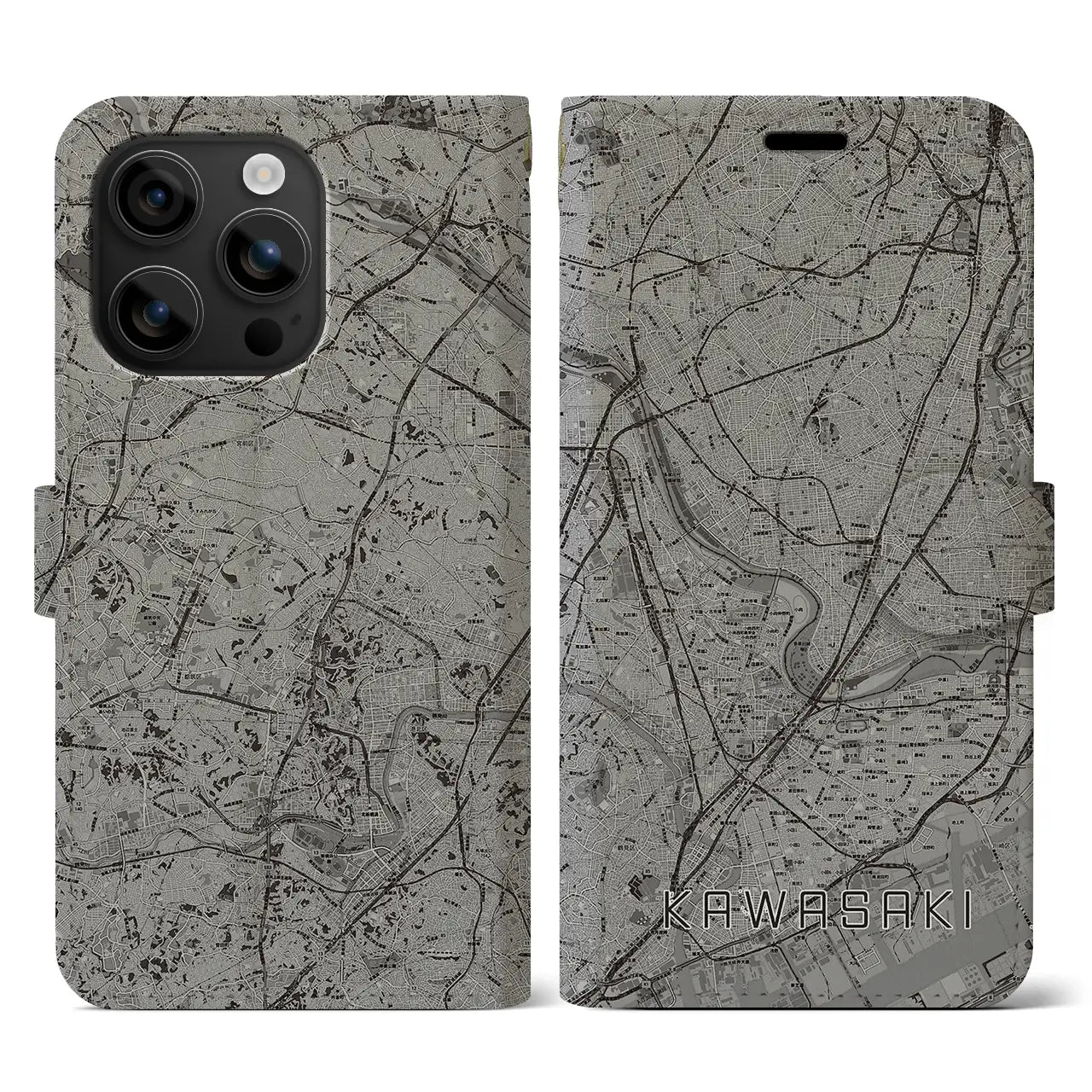 【川崎(神奈川県)】地図柄iPhoneケース(手帳タイプ)