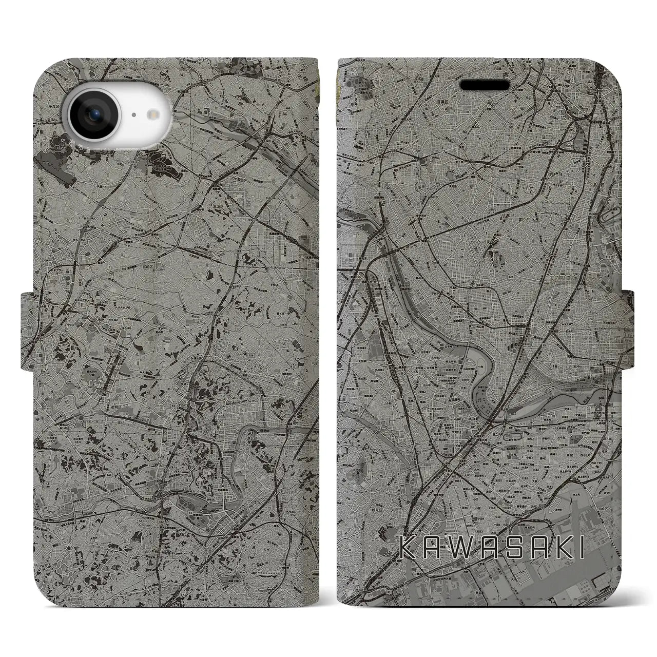 【川崎(神奈川県)】地図柄iPhoneケース(手帳タイプ)