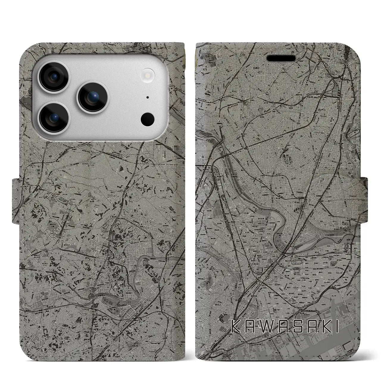 【川崎(神奈川県)】地図柄iPhoneケース(手帳タイプ)