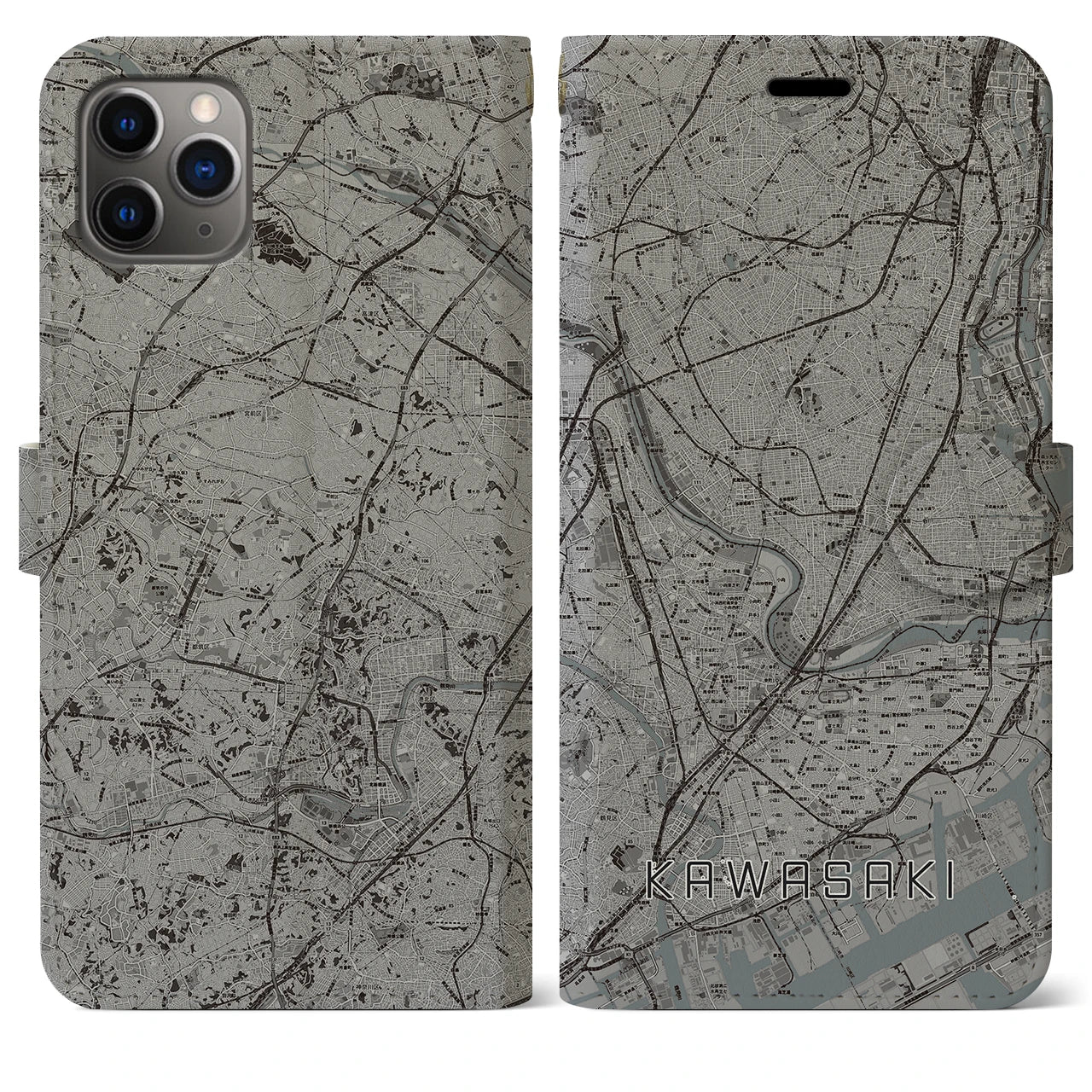 【川崎(神奈川県)】地図柄iPhoneケース(手帳タイプ)