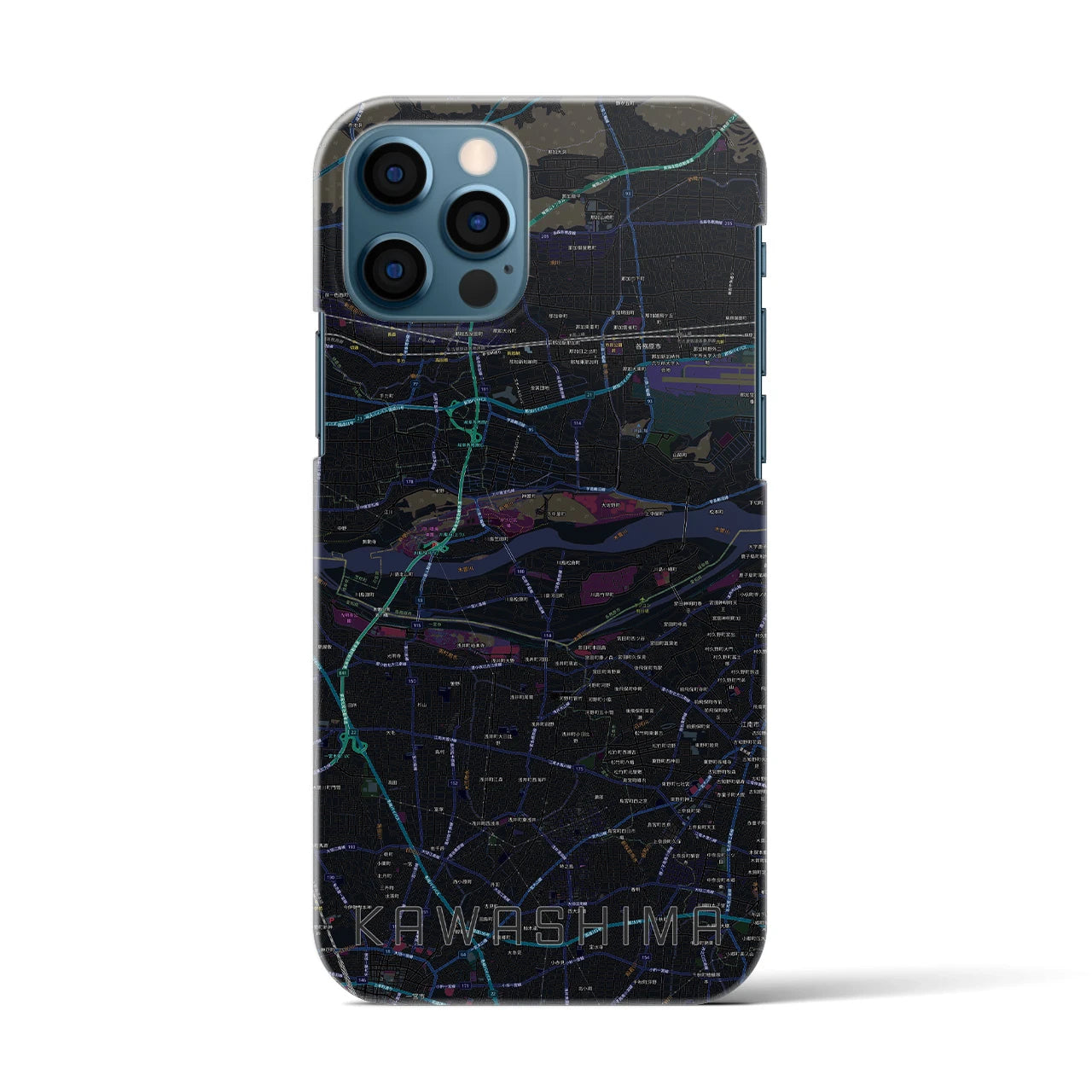 【川島(岐阜県)】地図柄iPhoneケース(バックカバータイプ)