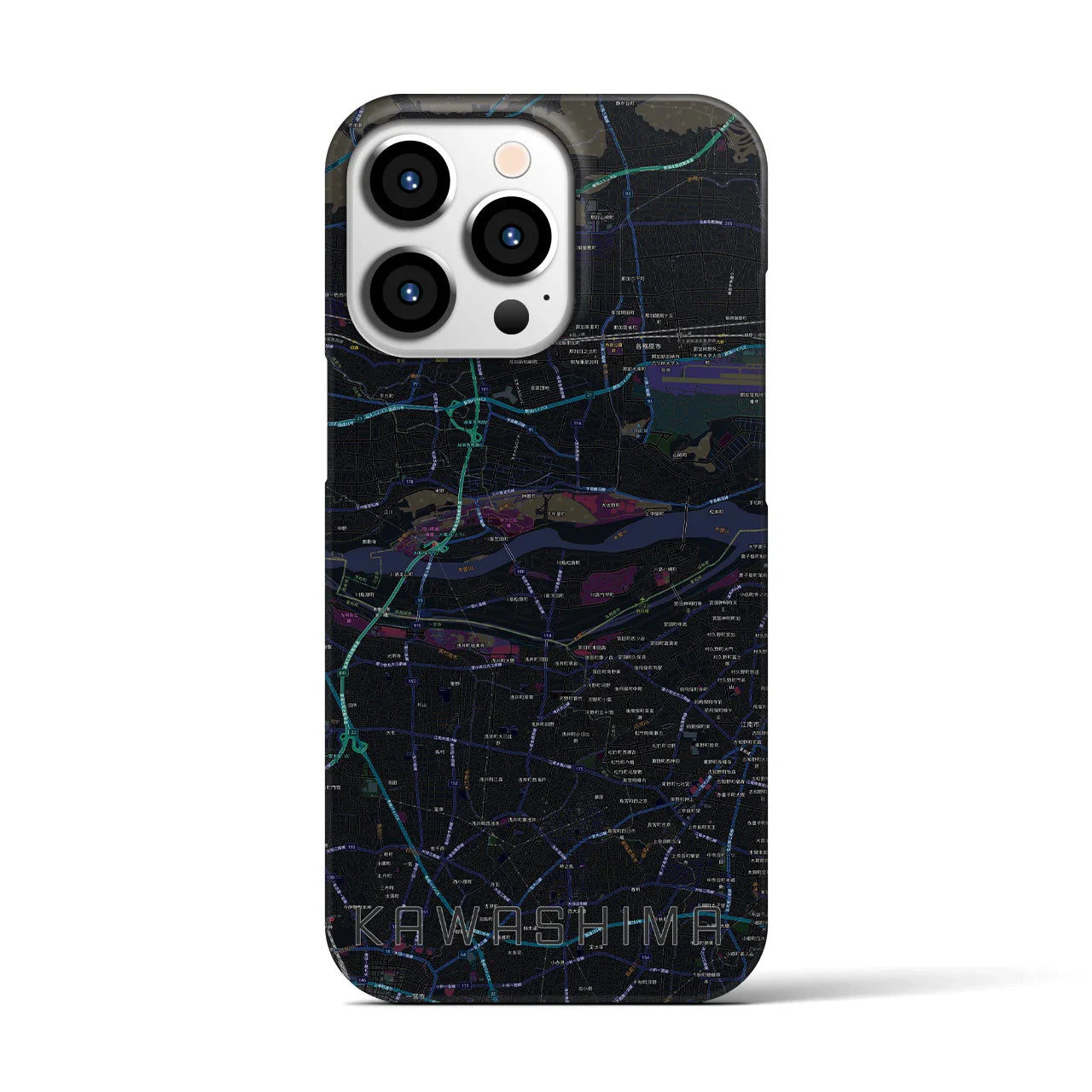【川島(岐阜県)】地図柄iPhoneケース(バックカバータイプ)