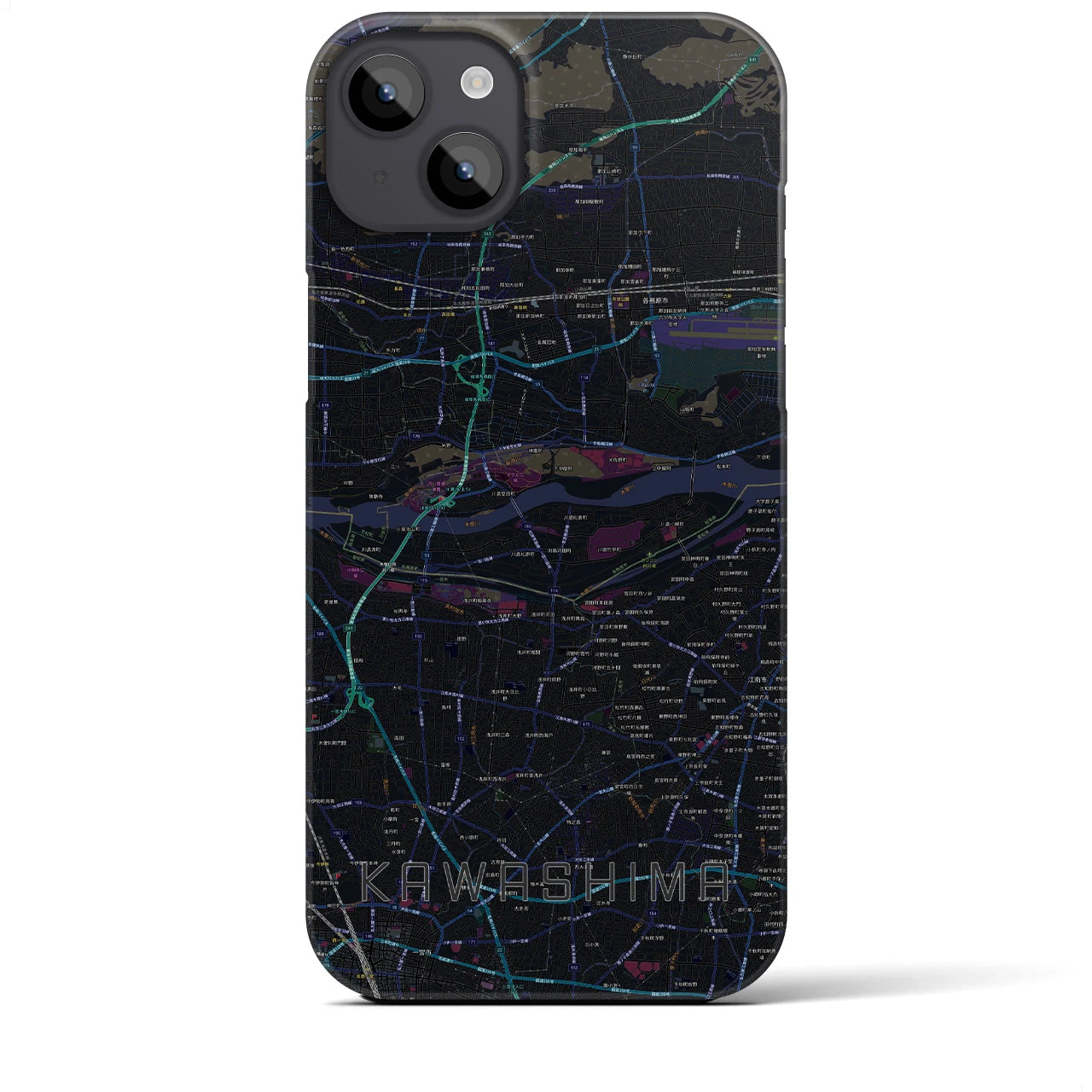 【川島(岐阜県)】地図柄iPhoneケース(バックカバータイプ)