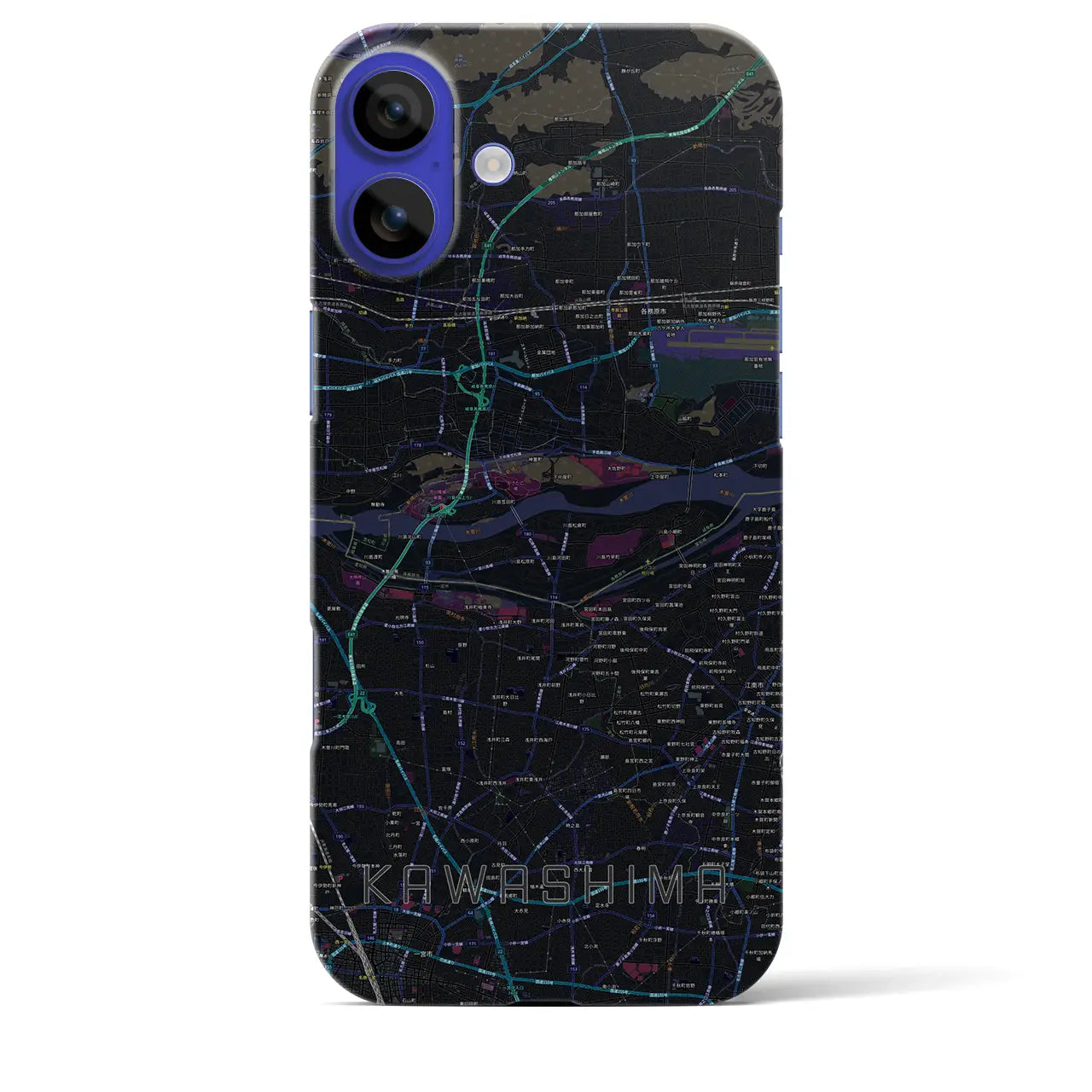 【川島(岐阜県)】地図柄iPhoneケース(バックカバータイプ)