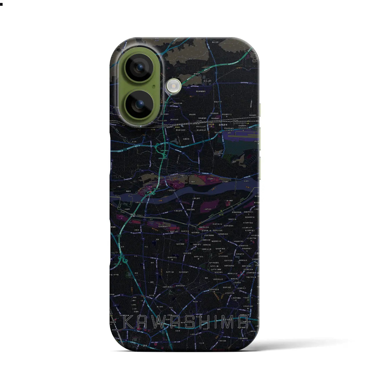 【川島(岐阜県)】地図柄iPhoneケース(バックカバータイプ)