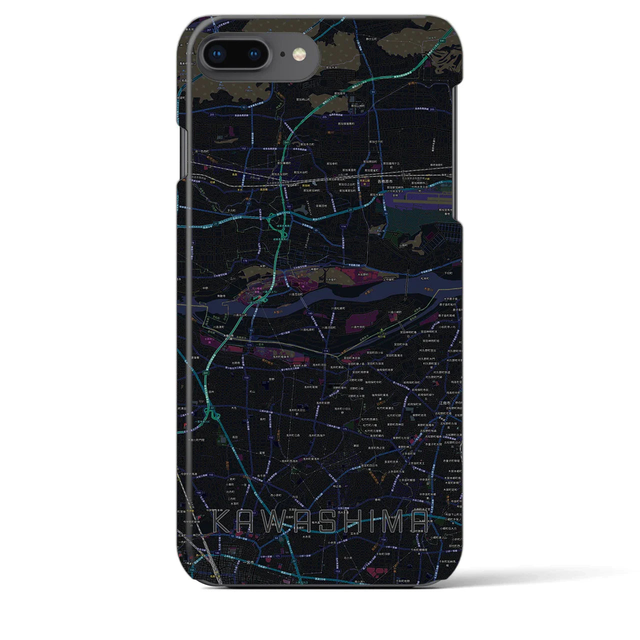 【川島(岐阜県)】地図柄iPhoneケース(バックカバータイプ)