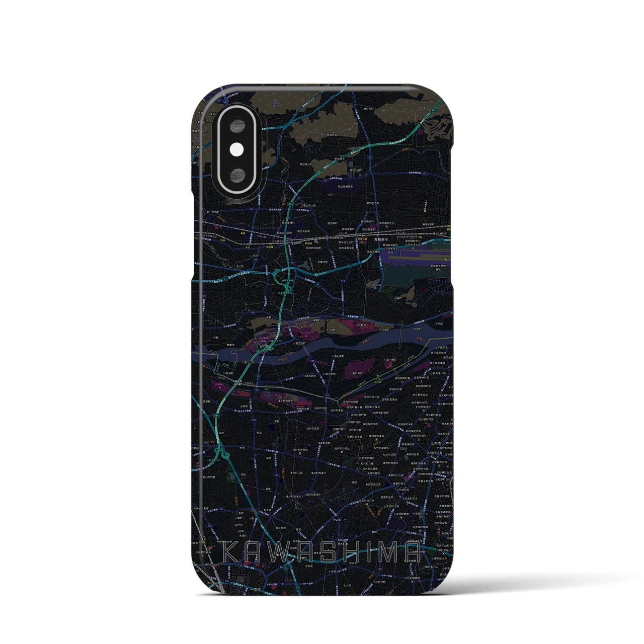 【川島(岐阜県)】地図柄iPhoneケース(バックカバータイプ)