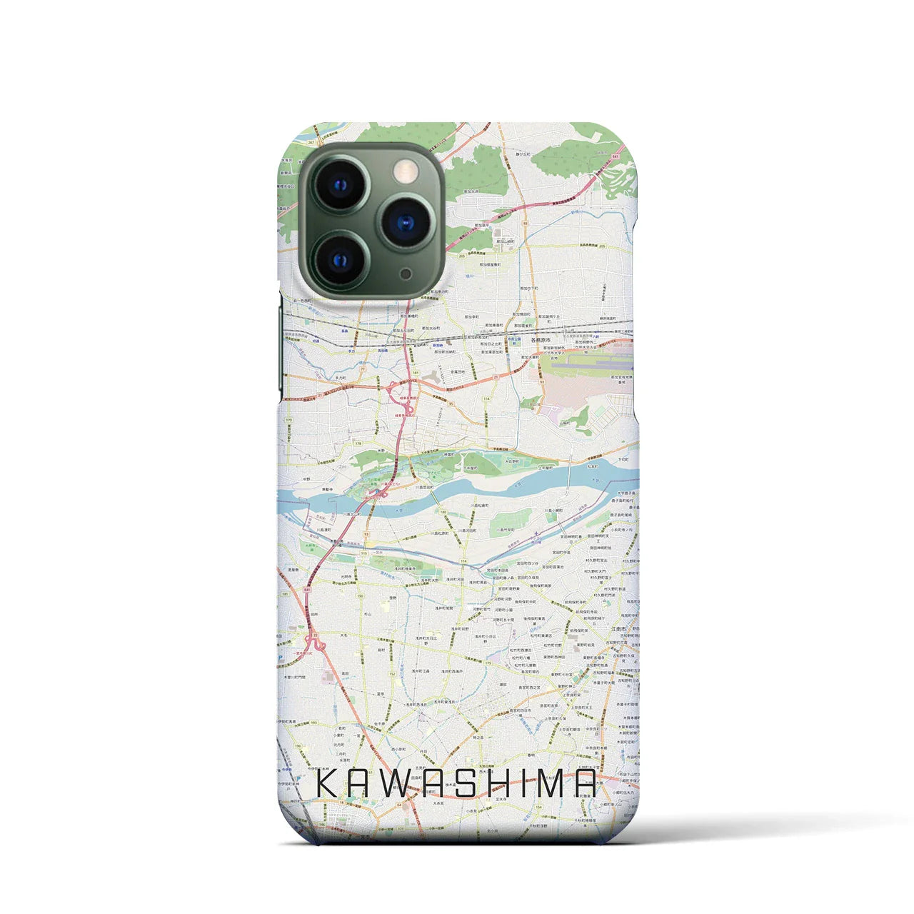 【川島(岐阜県)】地図柄iPhoneケース(バックカバータイプ)