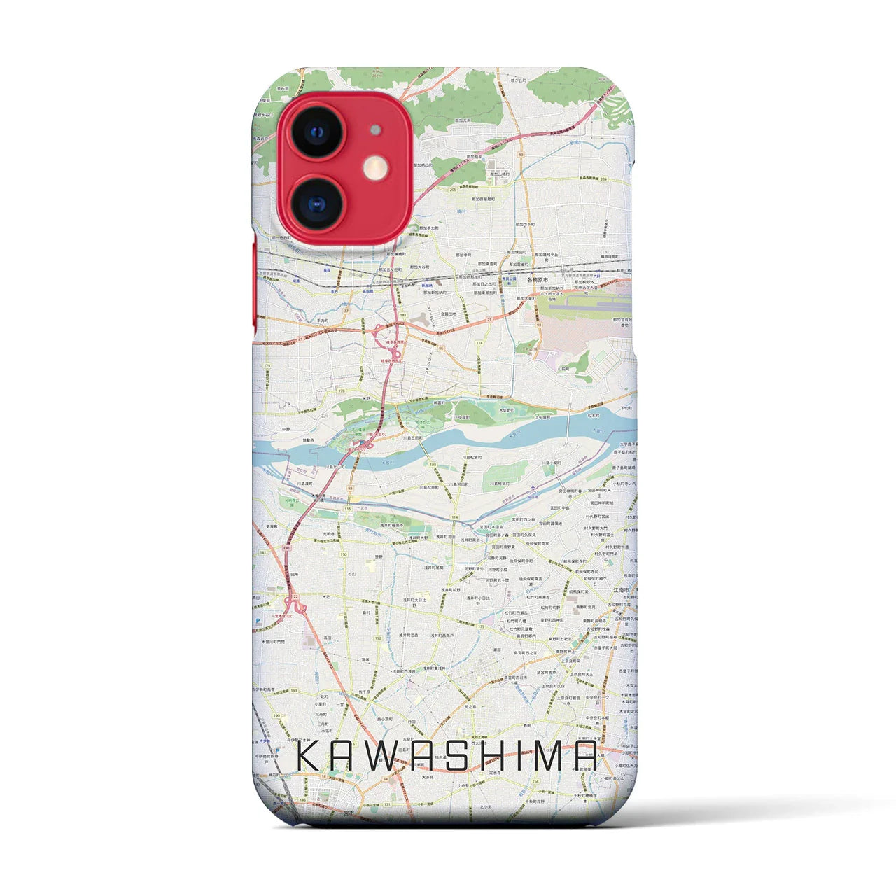 【川島(岐阜県)】地図柄iPhoneケース(バックカバータイプ)