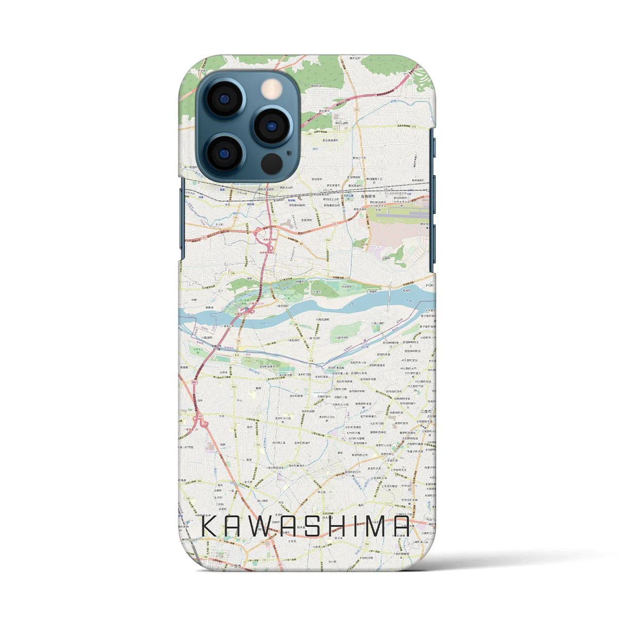 【川島(岐阜県)】地図柄iPhoneケース(バックカバータイプ)
