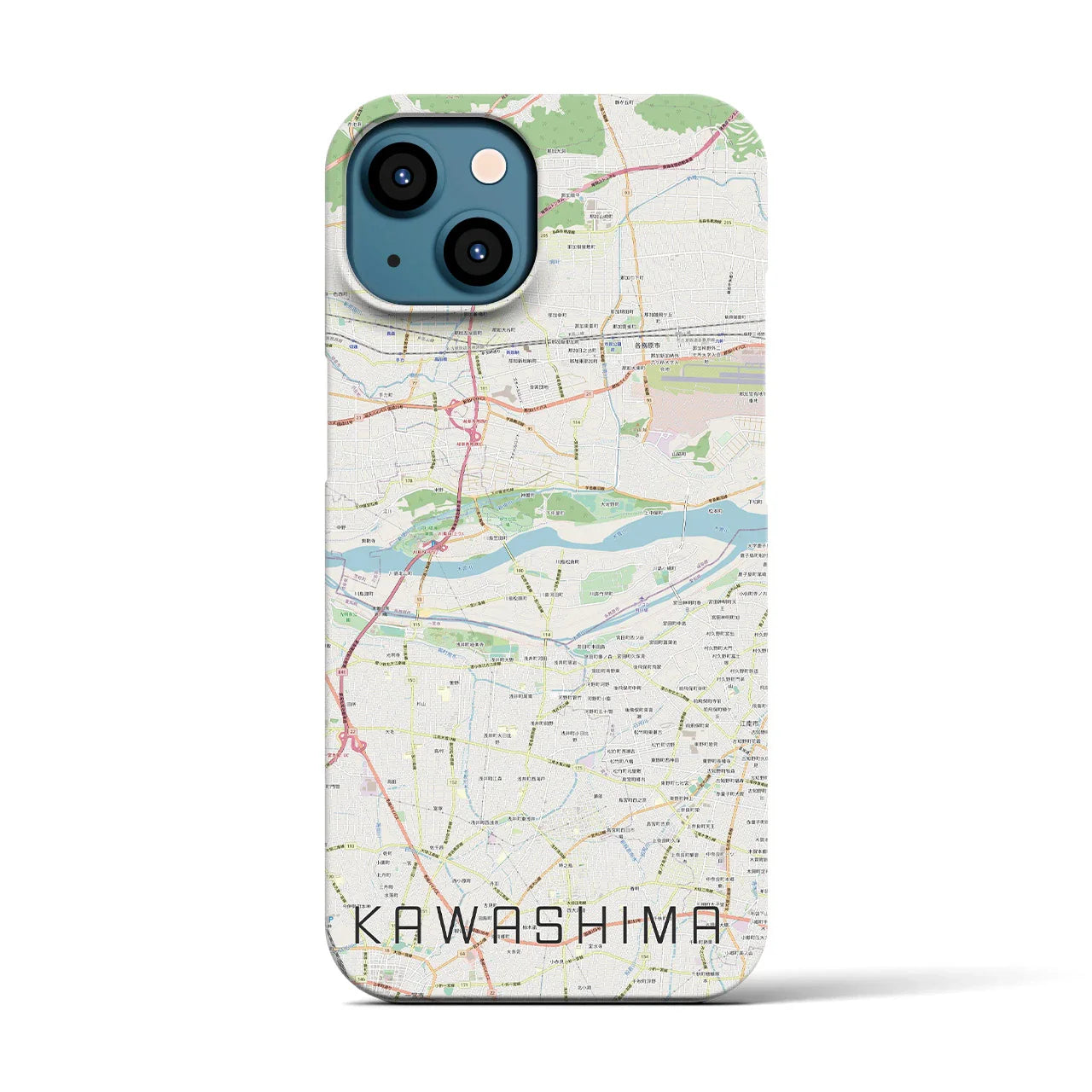 【川島(岐阜県)】地図柄iPhoneケース(バックカバータイプ)