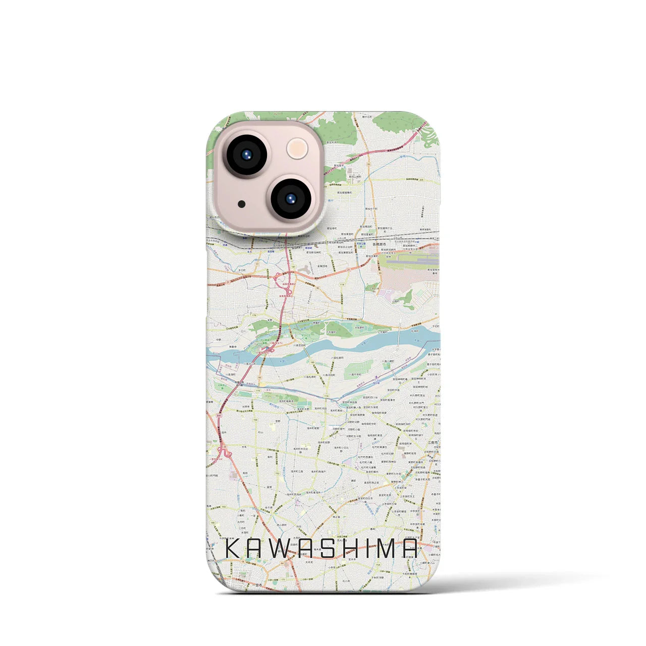 【川島(岐阜県)】地図柄iPhoneケース(バックカバータイプ)
