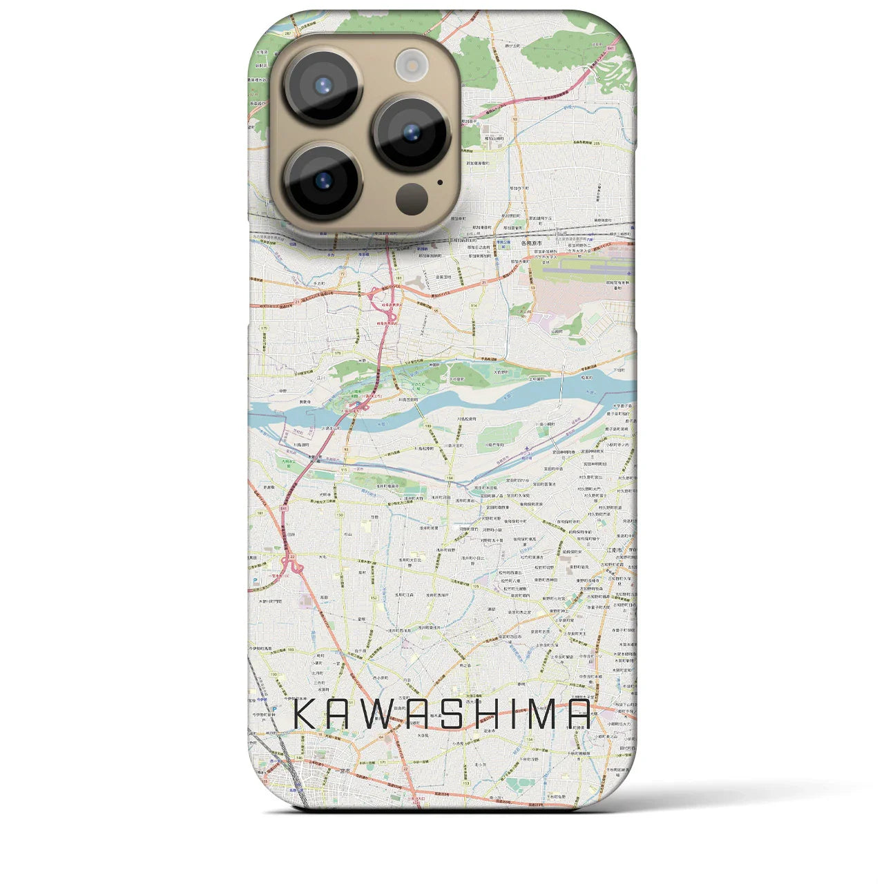 【川島(岐阜県)】地図柄iPhoneケース(バックカバータイプ)