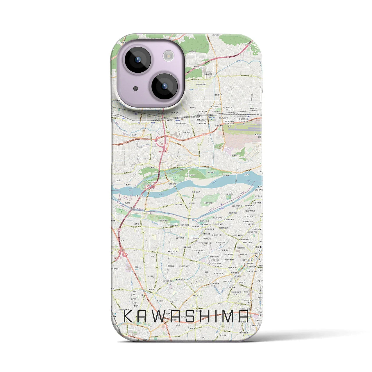 【川島(岐阜県)】地図柄iPhoneケース(バックカバータイプ)