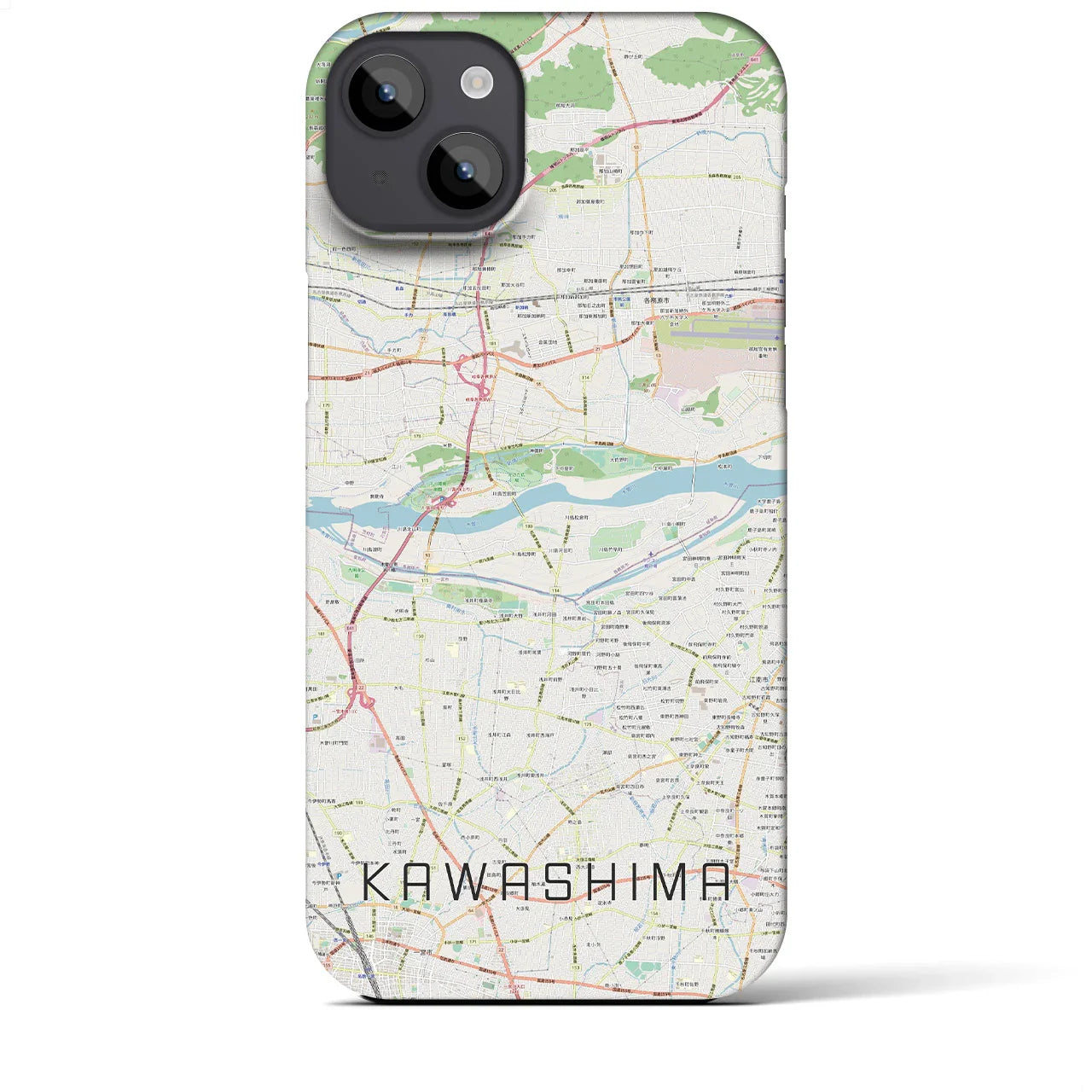 【川島(岐阜県)】地図柄iPhoneケース(バックカバータイプ)