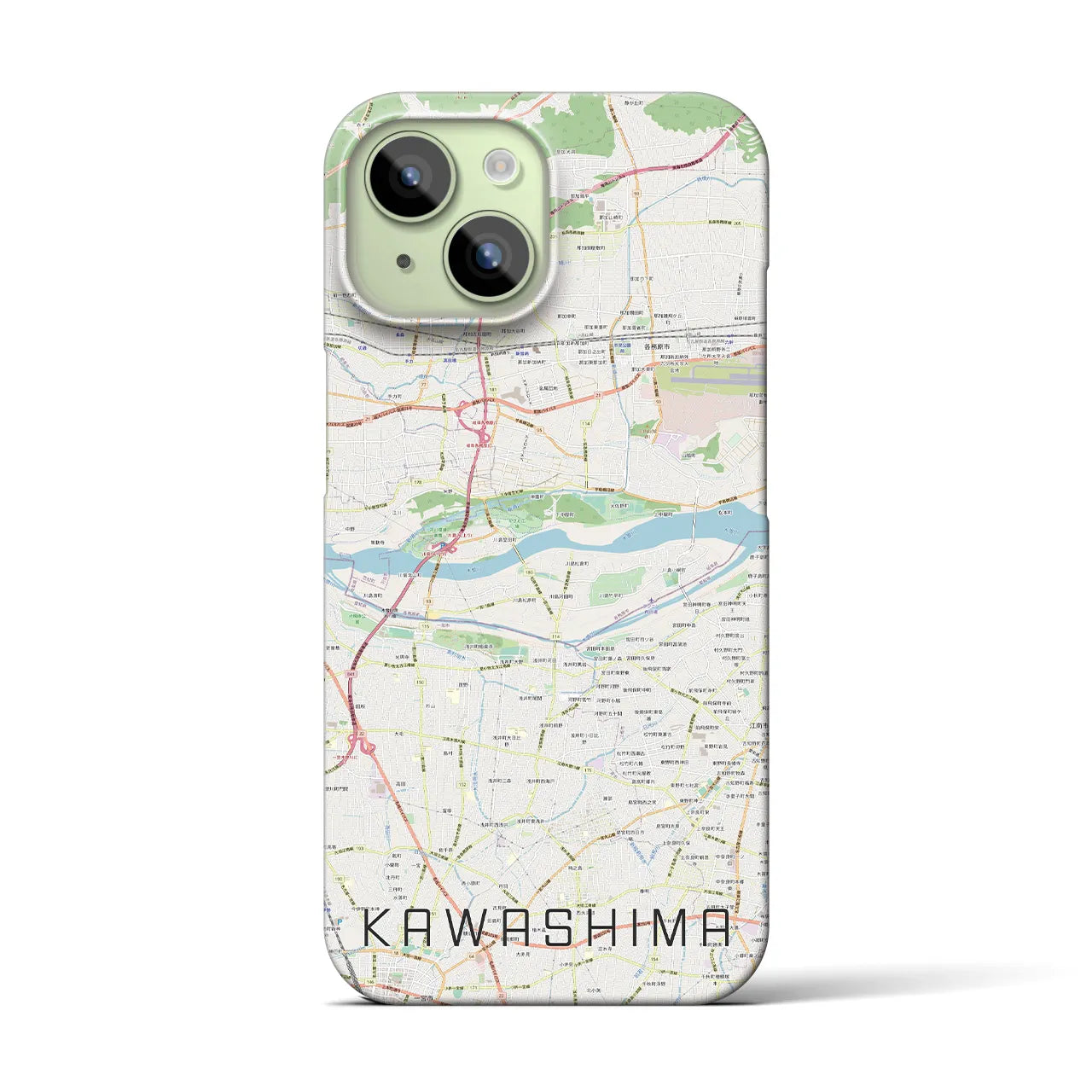 【川島(岐阜県)】地図柄iPhoneケース(バックカバータイプ)