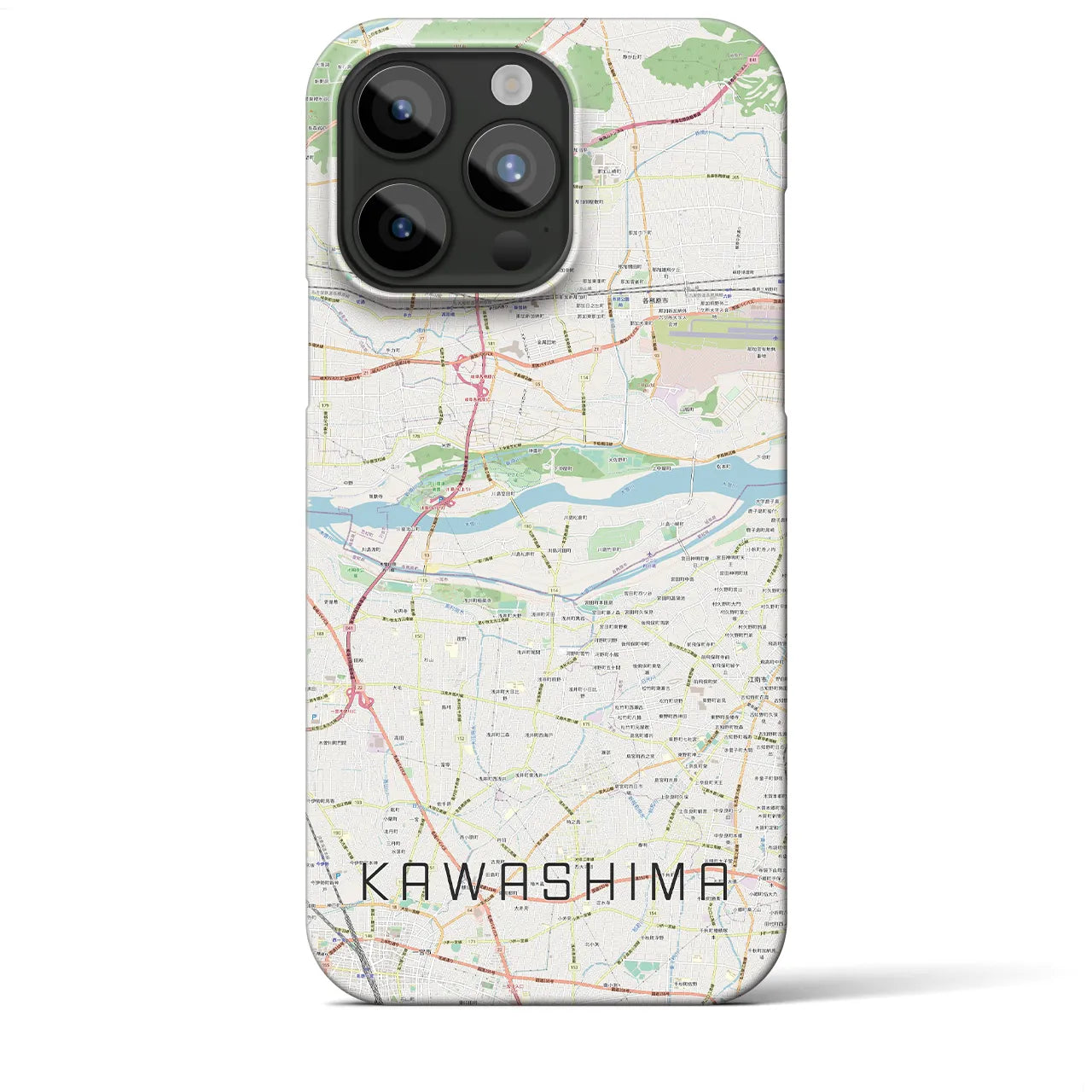 【川島(岐阜県)】地図柄iPhoneケース(バックカバータイプ)