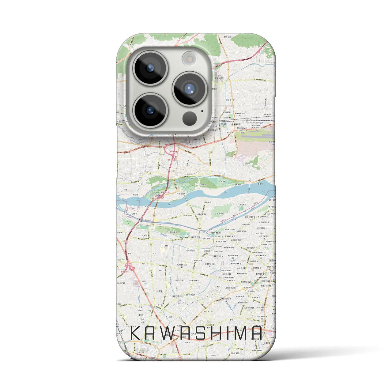 【川島(岐阜県)】地図柄iPhoneケース(バックカバータイプ)