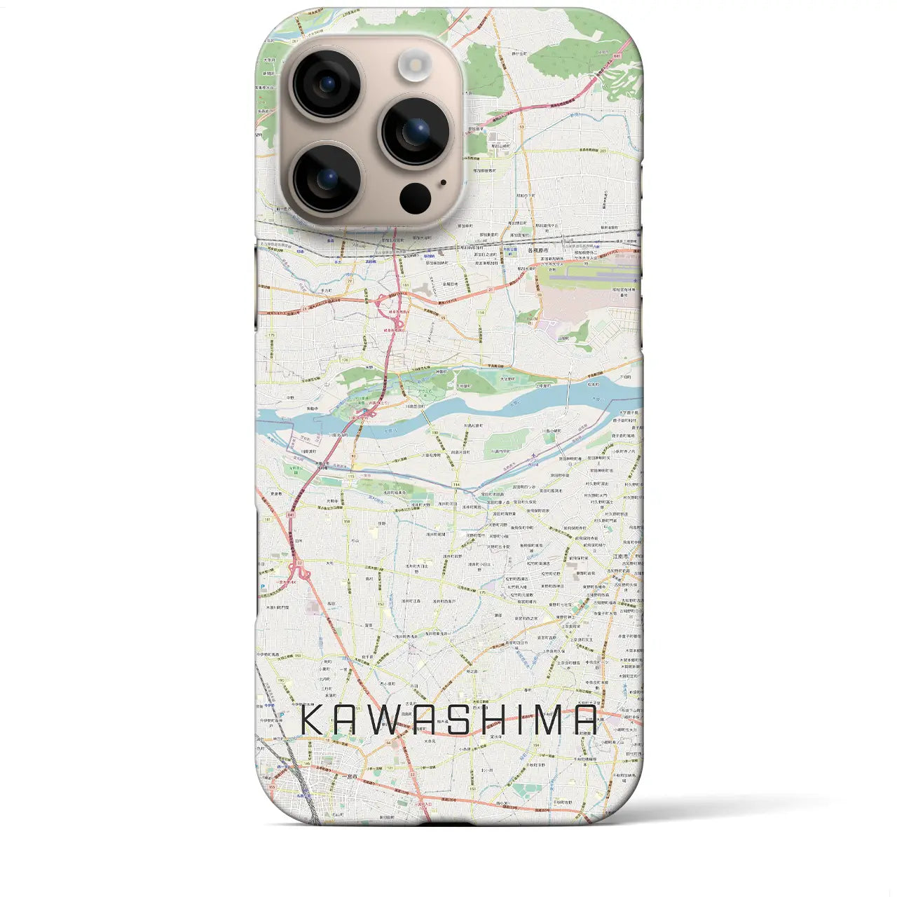 【川島(岐阜県)】地図柄iPhoneケース(バックカバータイプ)