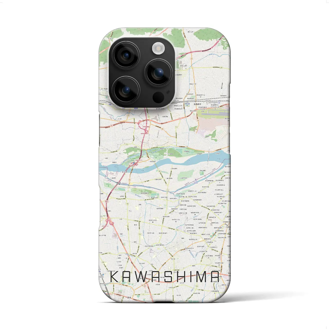 【川島(岐阜県)】地図柄iPhoneケース(バックカバータイプ)