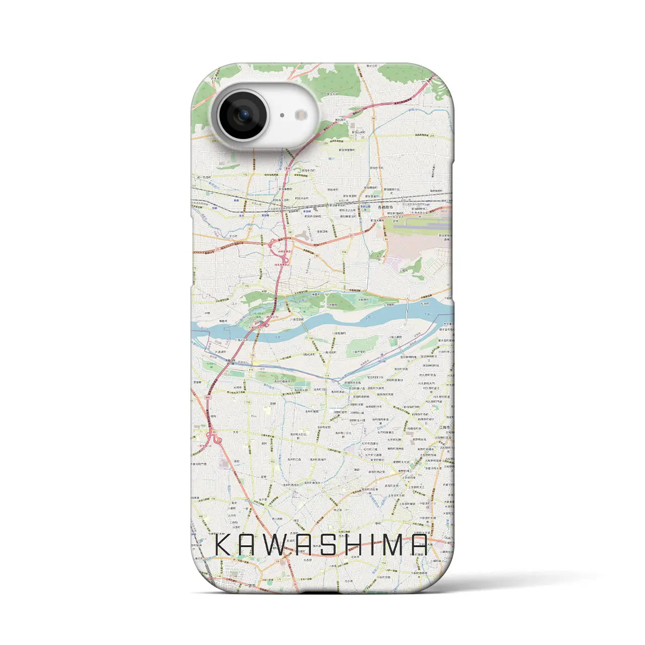 【川島(岐阜県)】地図柄iPhoneケース(バックカバータイプ)