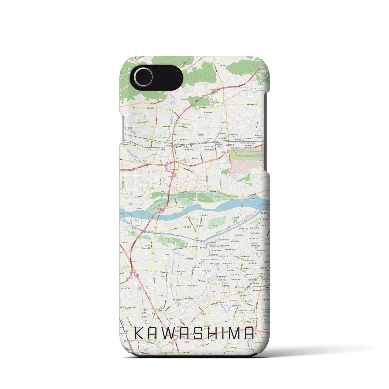 【川島(岐阜県)】地図柄iPhoneケース(バックカバータイプ)