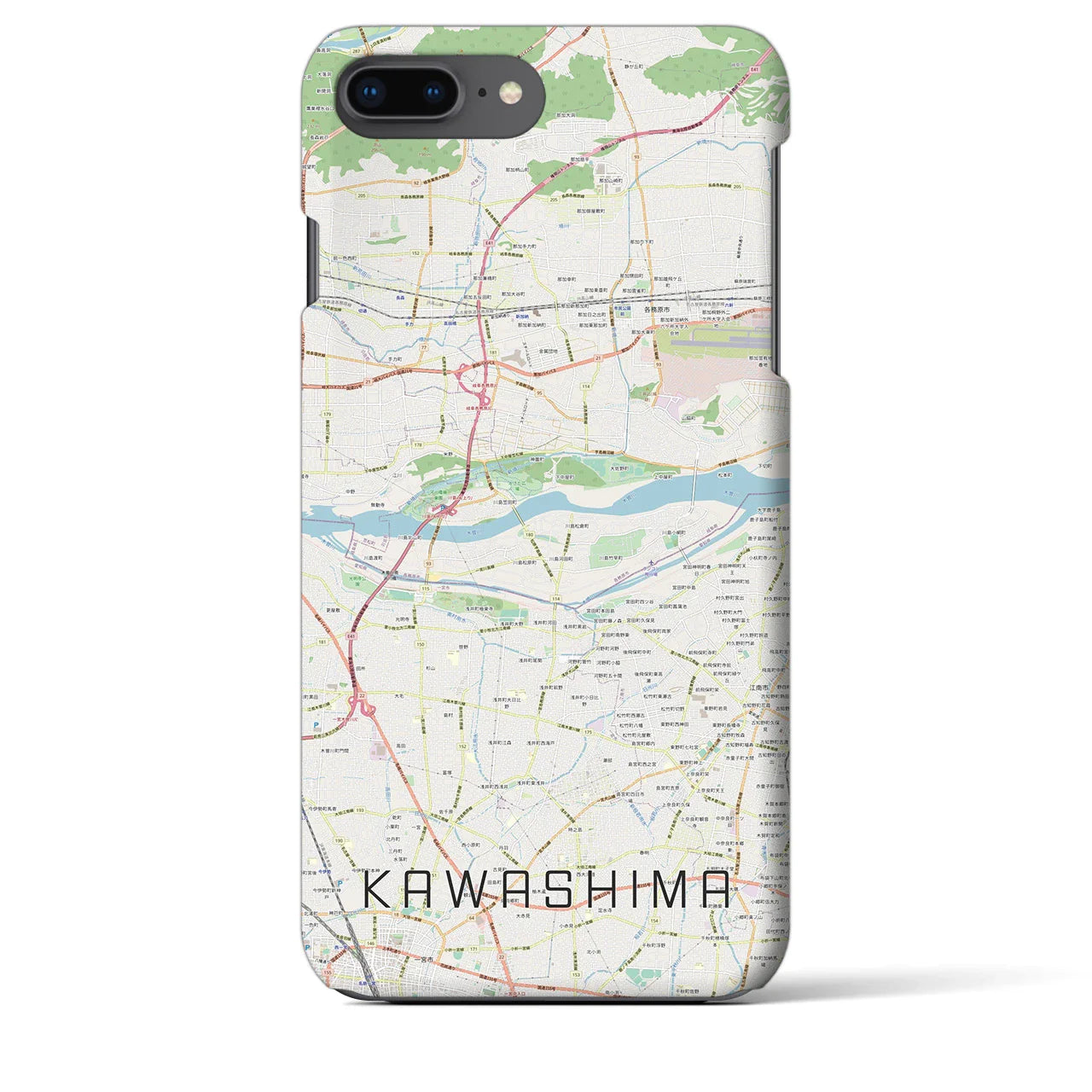 【川島(岐阜県)】地図柄iPhoneケース(バックカバータイプ)