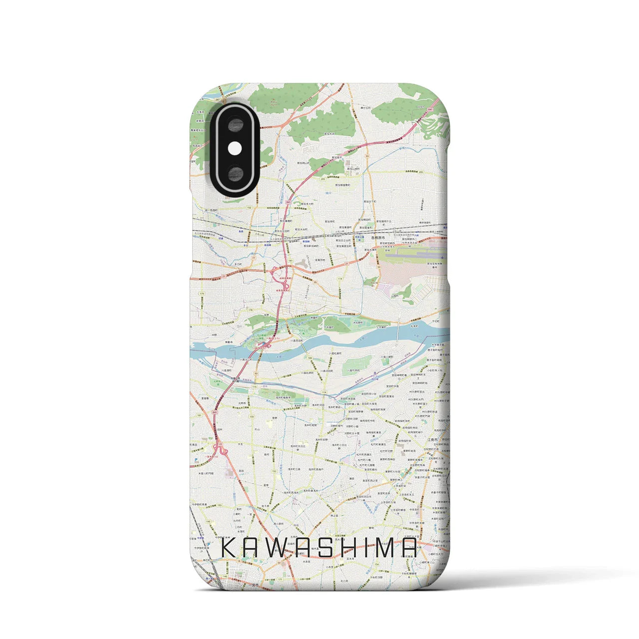 【川島(岐阜県)】地図柄iPhoneケース(バックカバータイプ)