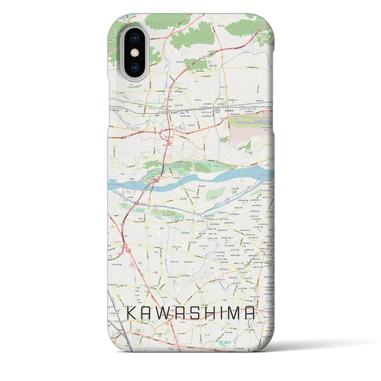 【川島(岐阜県)】地図柄iPhoneケース(バックカバータイプ)
