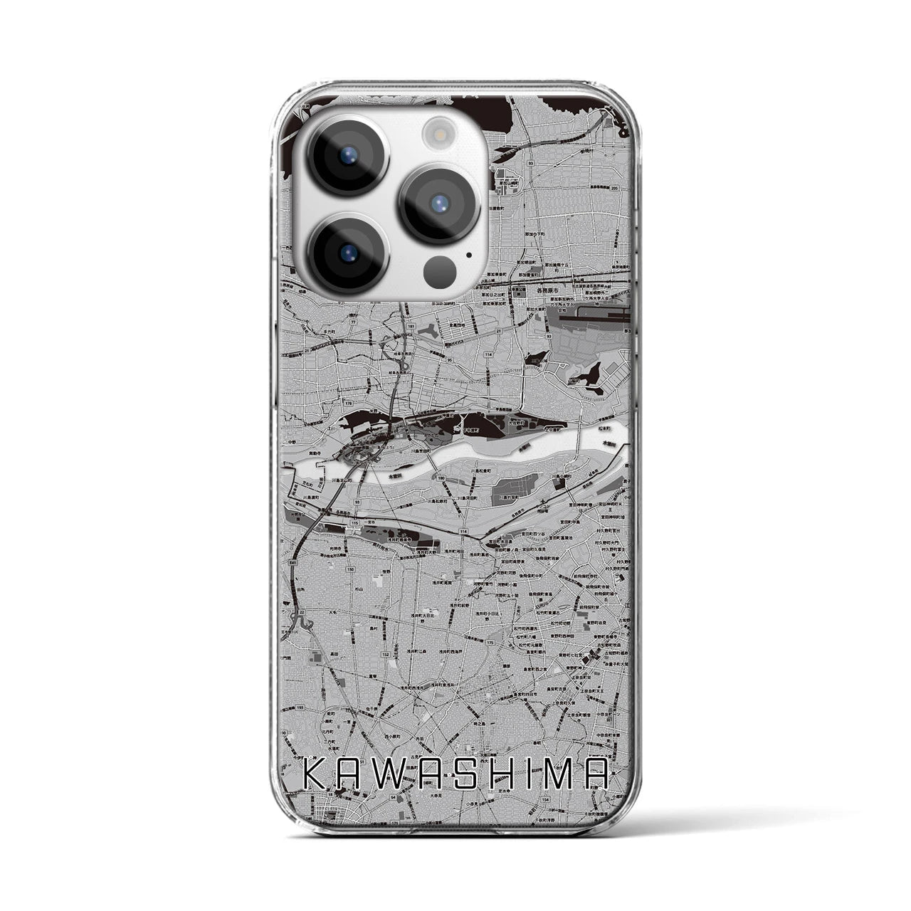 【川島(岐阜県)】地図柄iPhoneケース(クリアタイプ)
