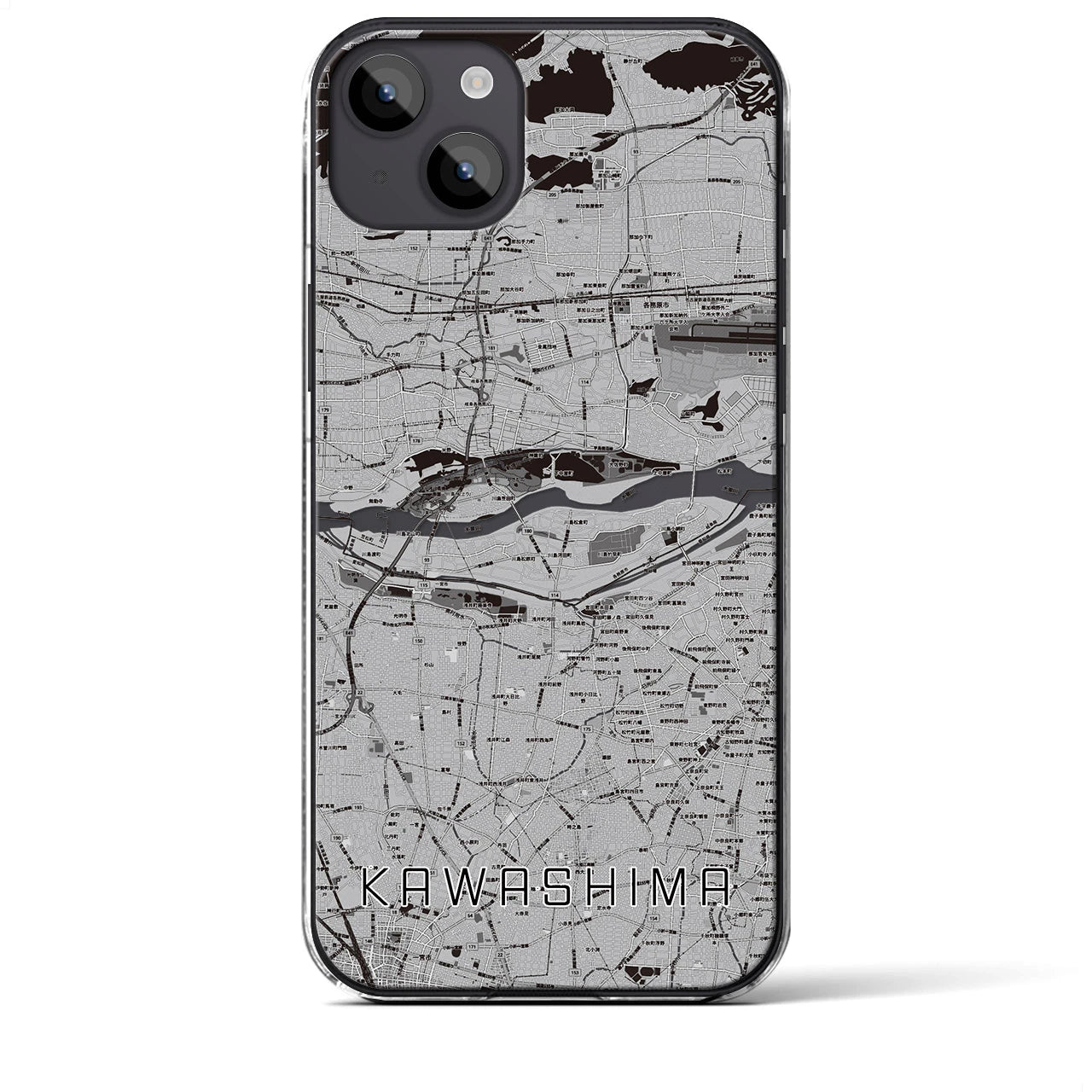 【川島(岐阜県)】地図柄iPhoneケース(クリアタイプ)