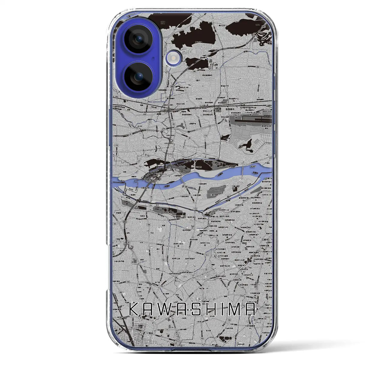 【川島(岐阜県)】地図柄iPhoneケース(クリアタイプ)