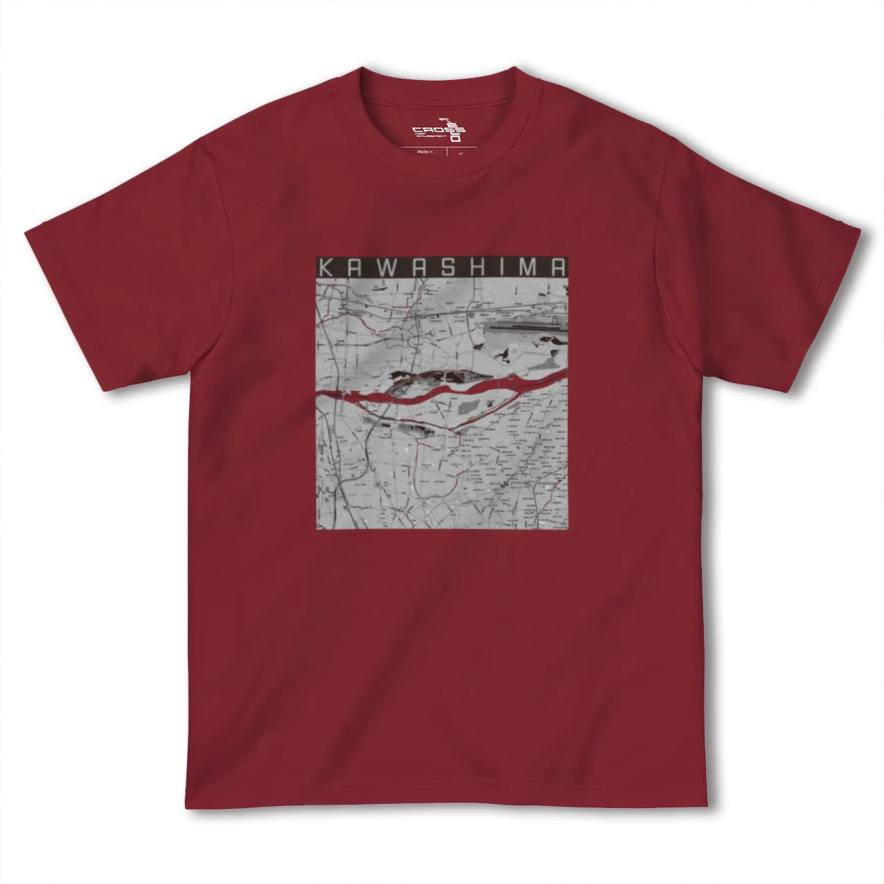 【川島(岐阜県)】地図柄ヘビーウェイトTシャツ