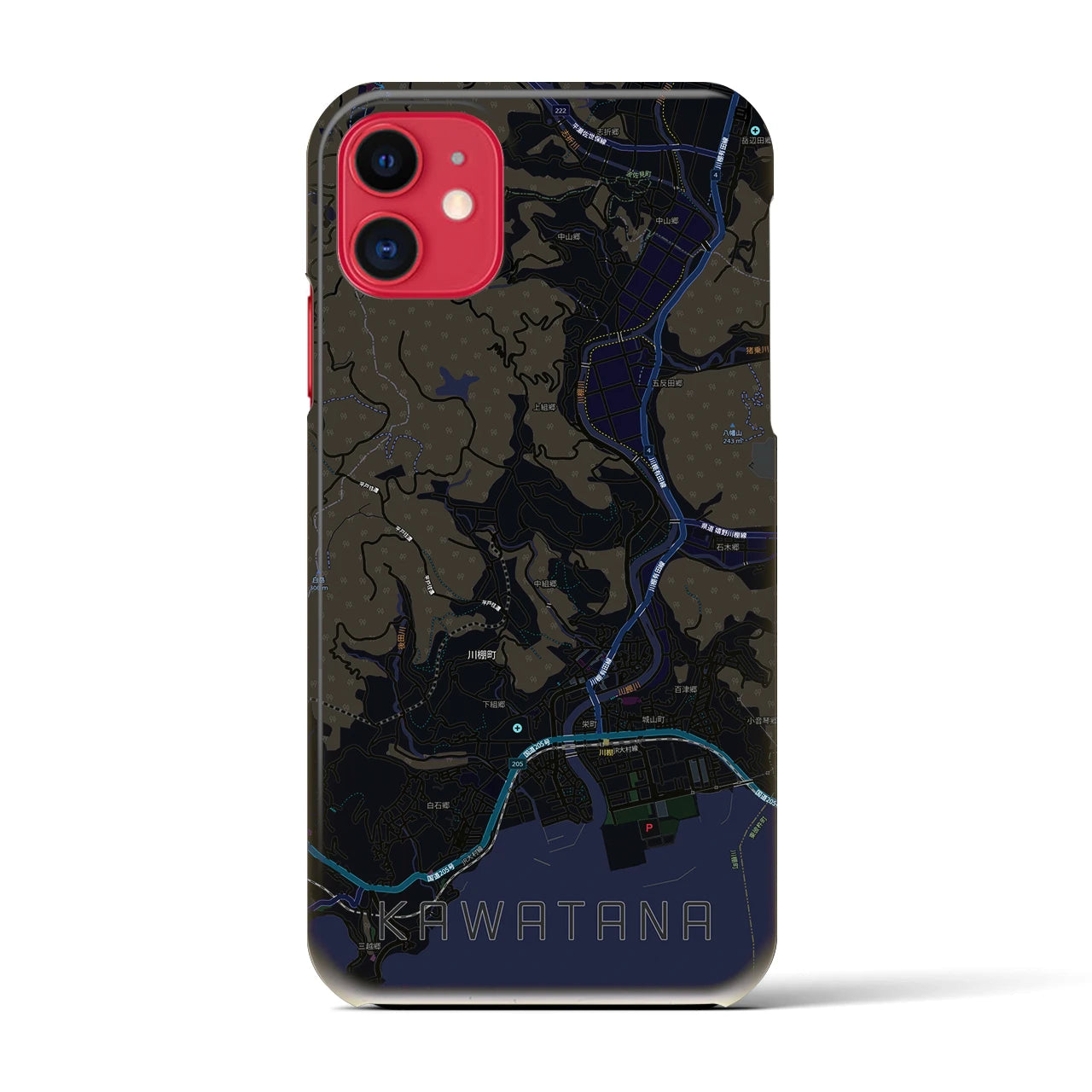 【川棚(長崎県)】地図柄iPhoneケース(バックカバータイプ)