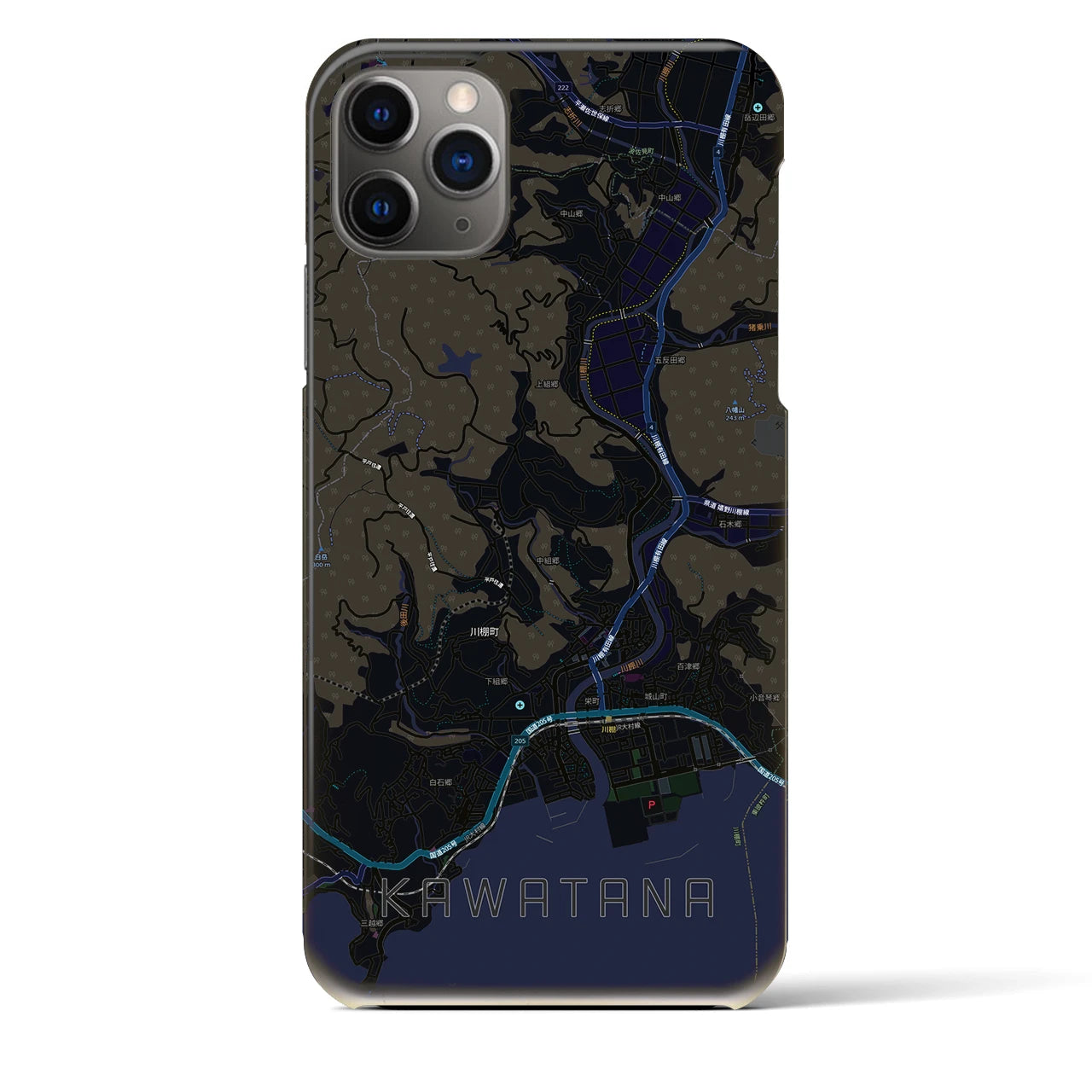 【川棚(長崎県)】地図柄iPhoneケース(バックカバータイプ)